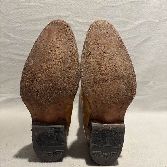 Women Western Cowgirl Beige Embroidered pull on Boots approx. size 7-8 - Picture 7 of 10